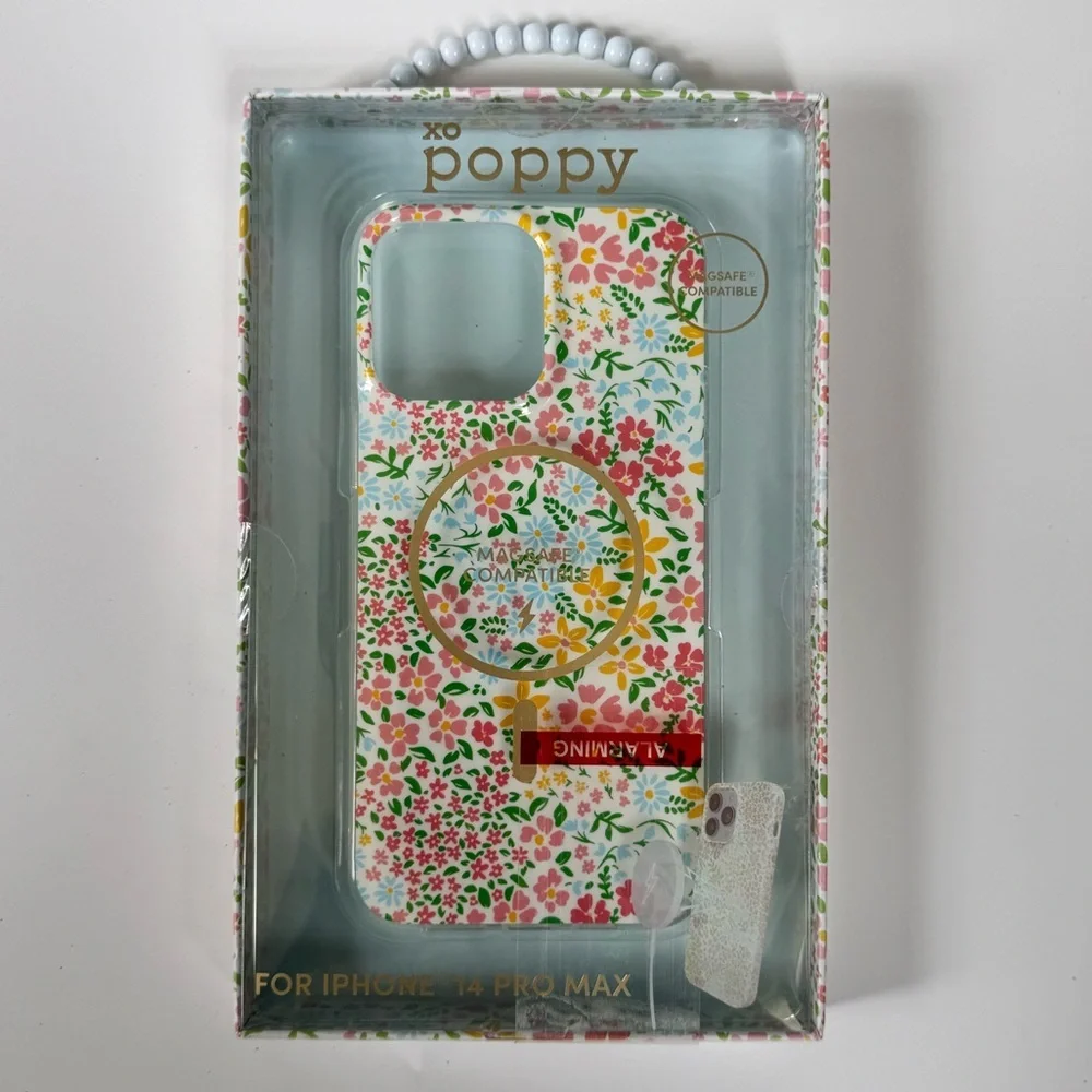XO Poppy Floral iPhone Case For Apple 14 Pro Max